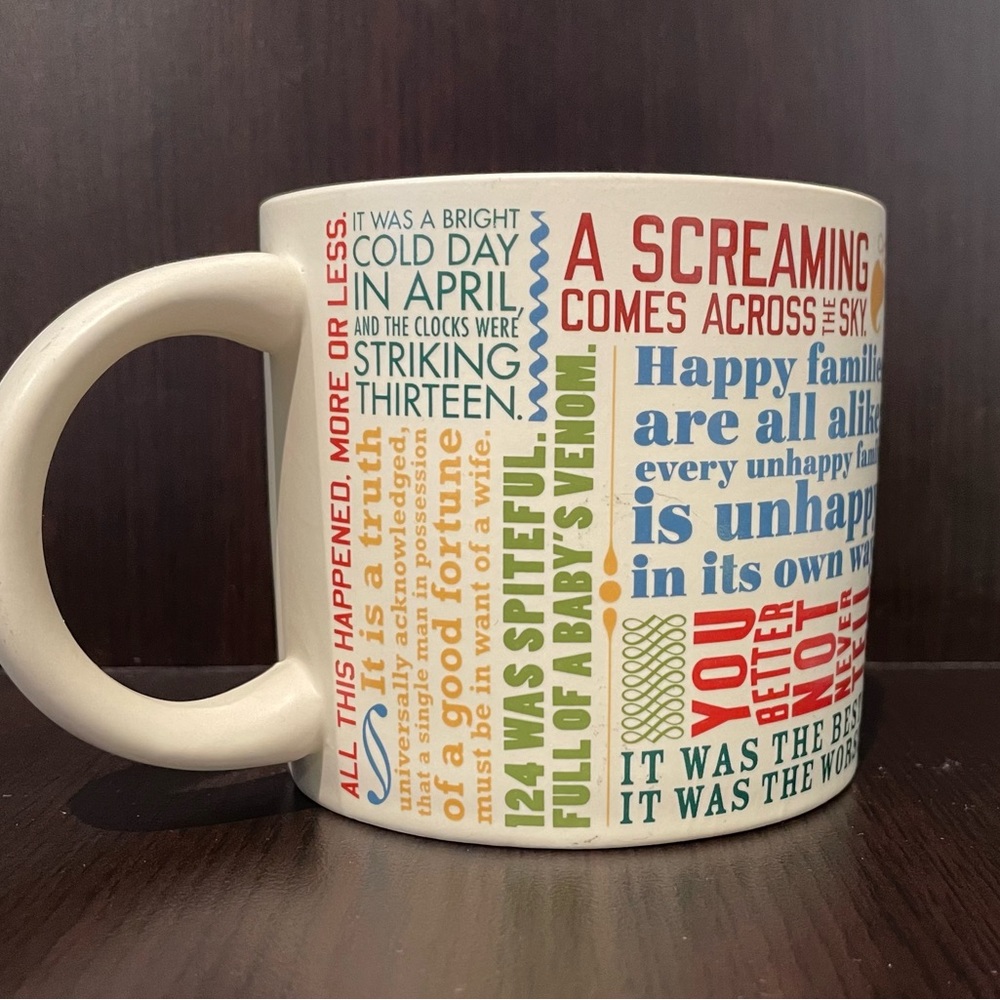 First Lines of Literature Mug By The Unemployed Philosophers Guild from 2016